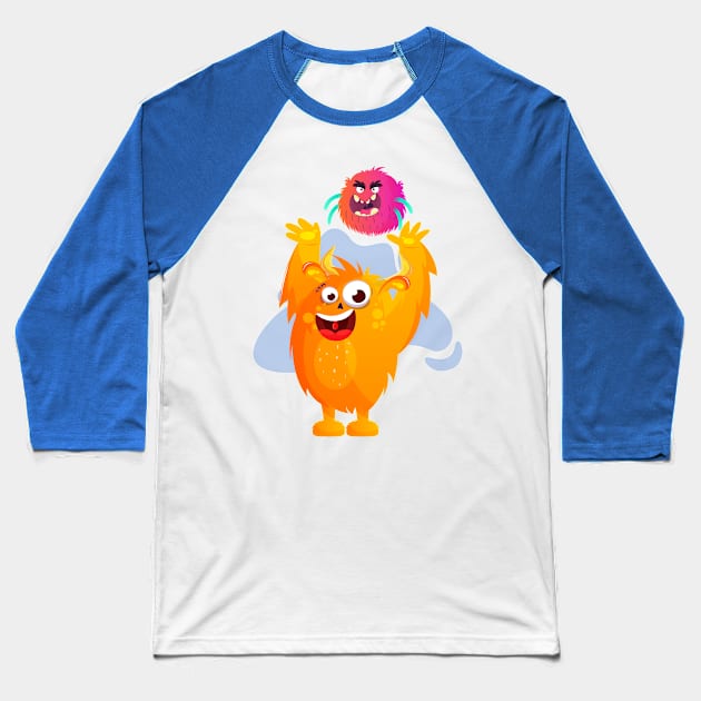 Little funny monsters enjoying Baseball T-Shirt by Clicky Commons